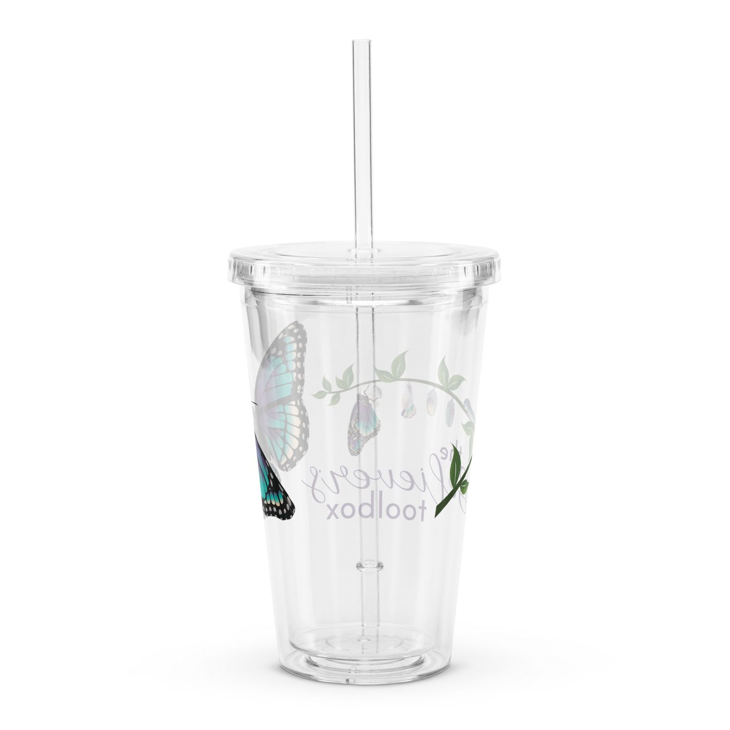 Clear plastic tumbler
