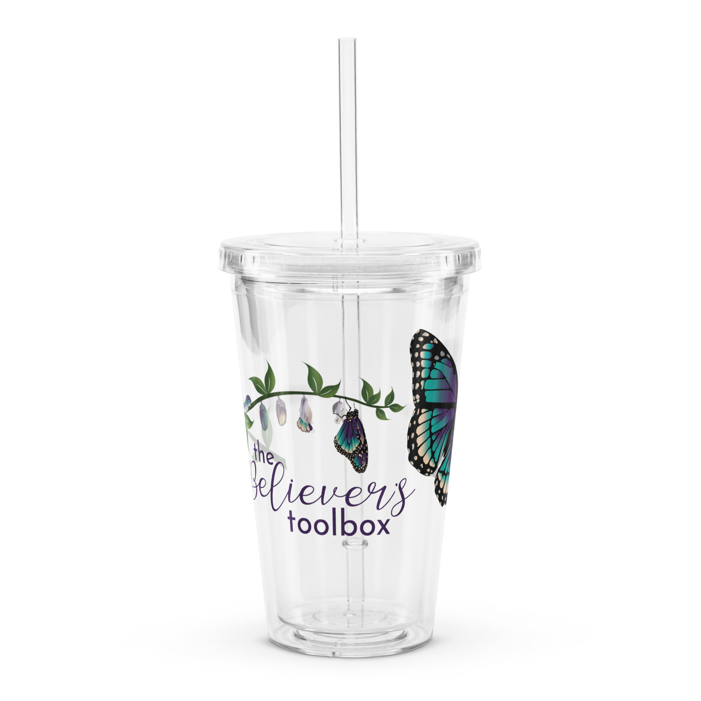 Clear plastic tumbler