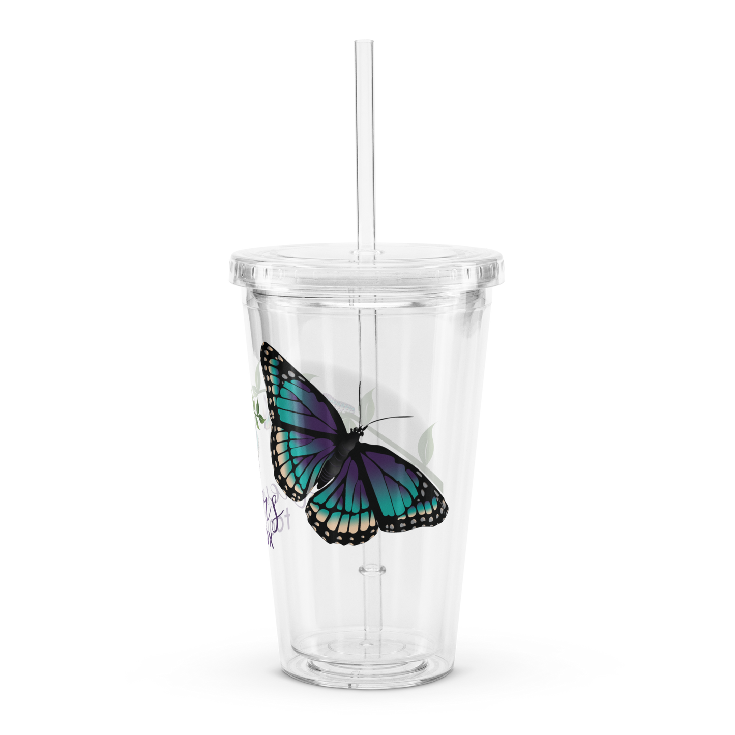 Clear plastic tumbler