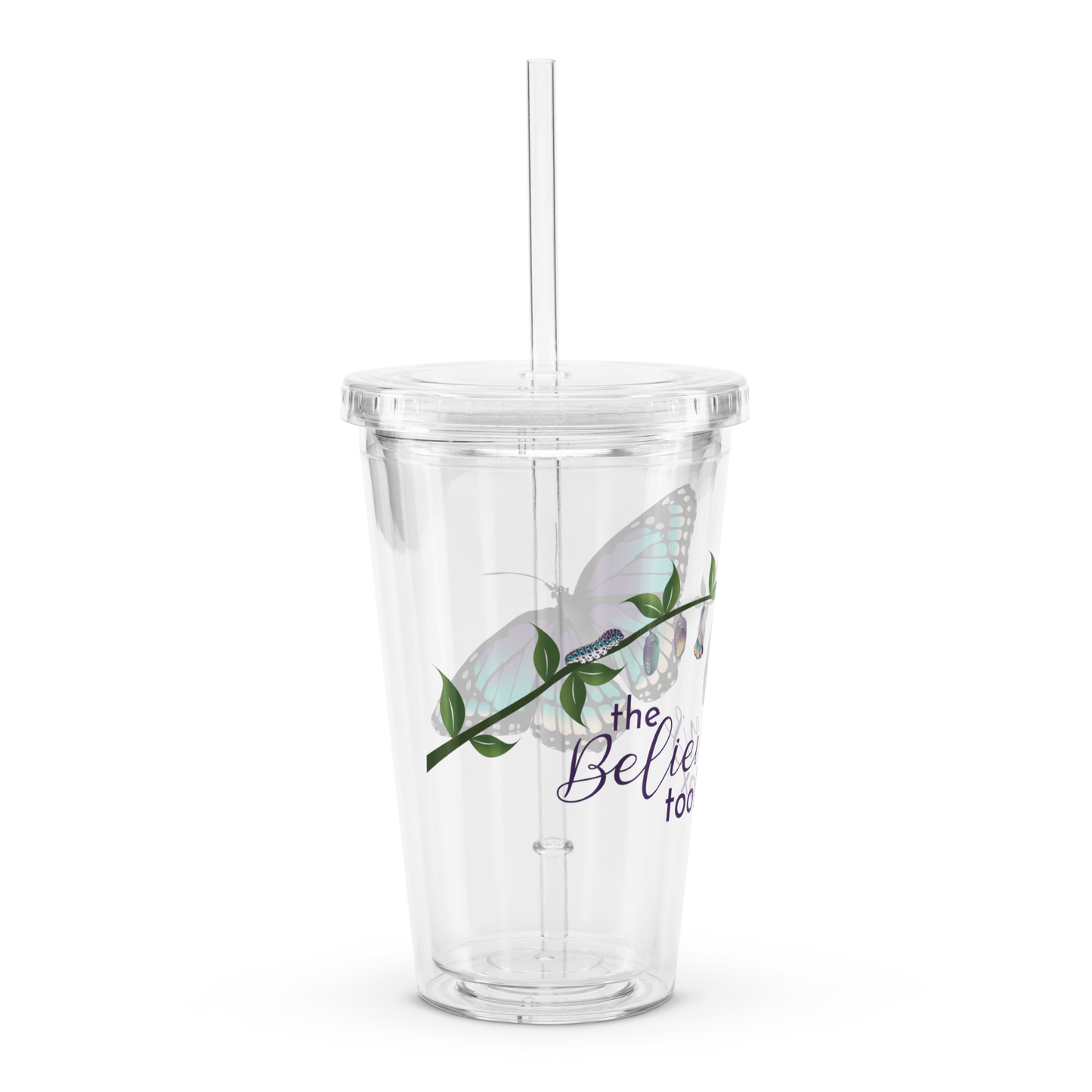 Clear plastic tumbler