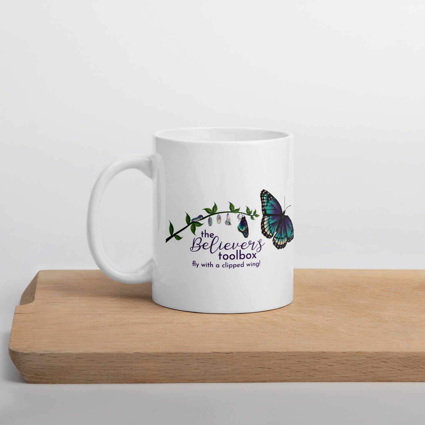 White glossy mug