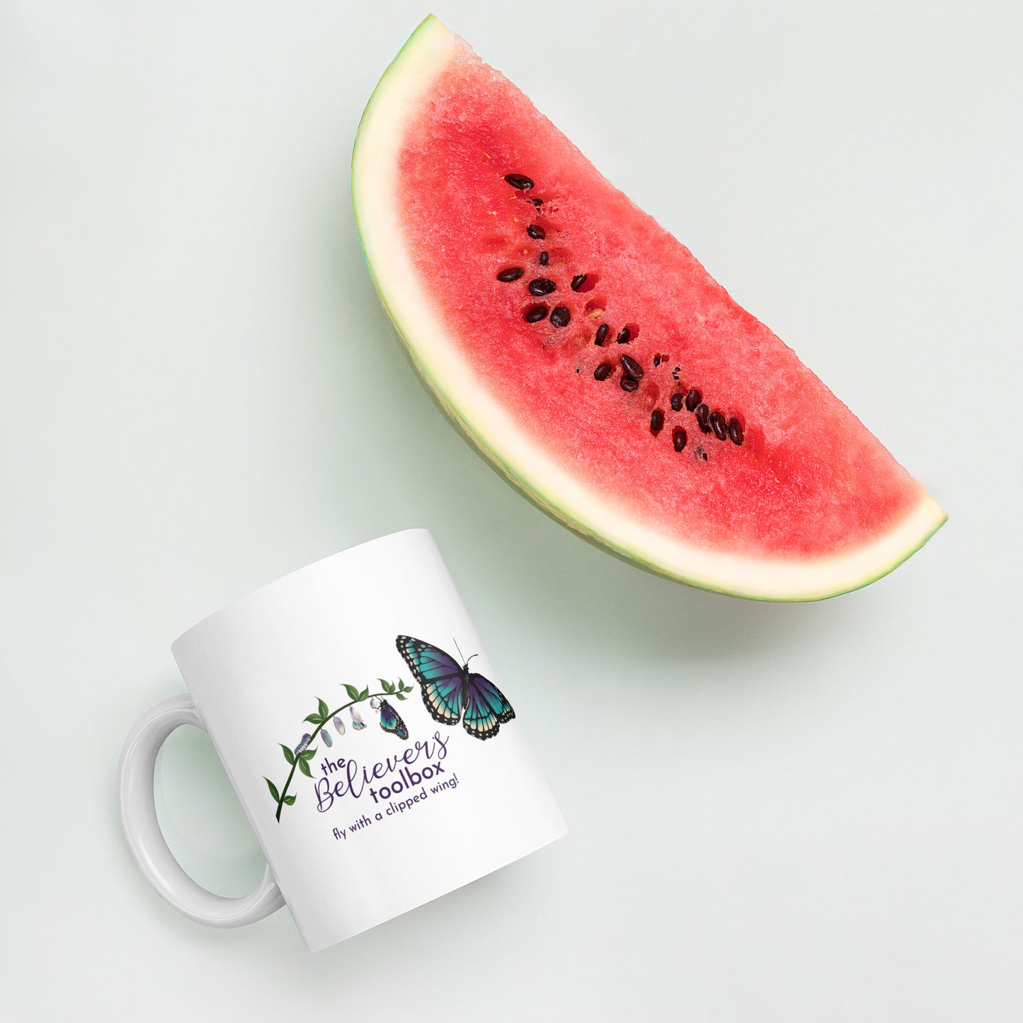 White glossy mug