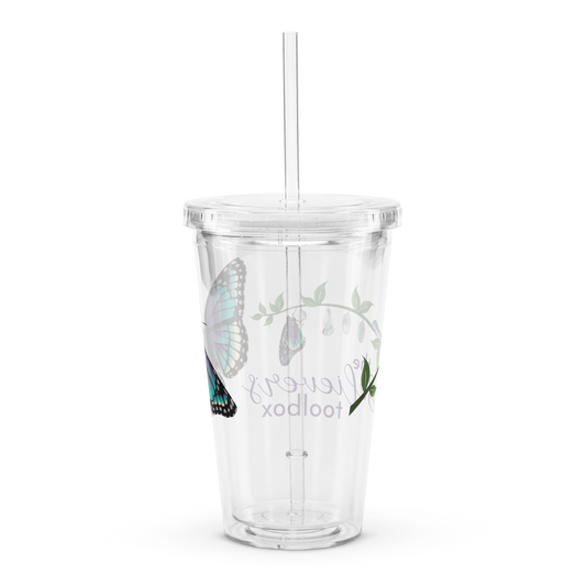Clear plastic tumbler