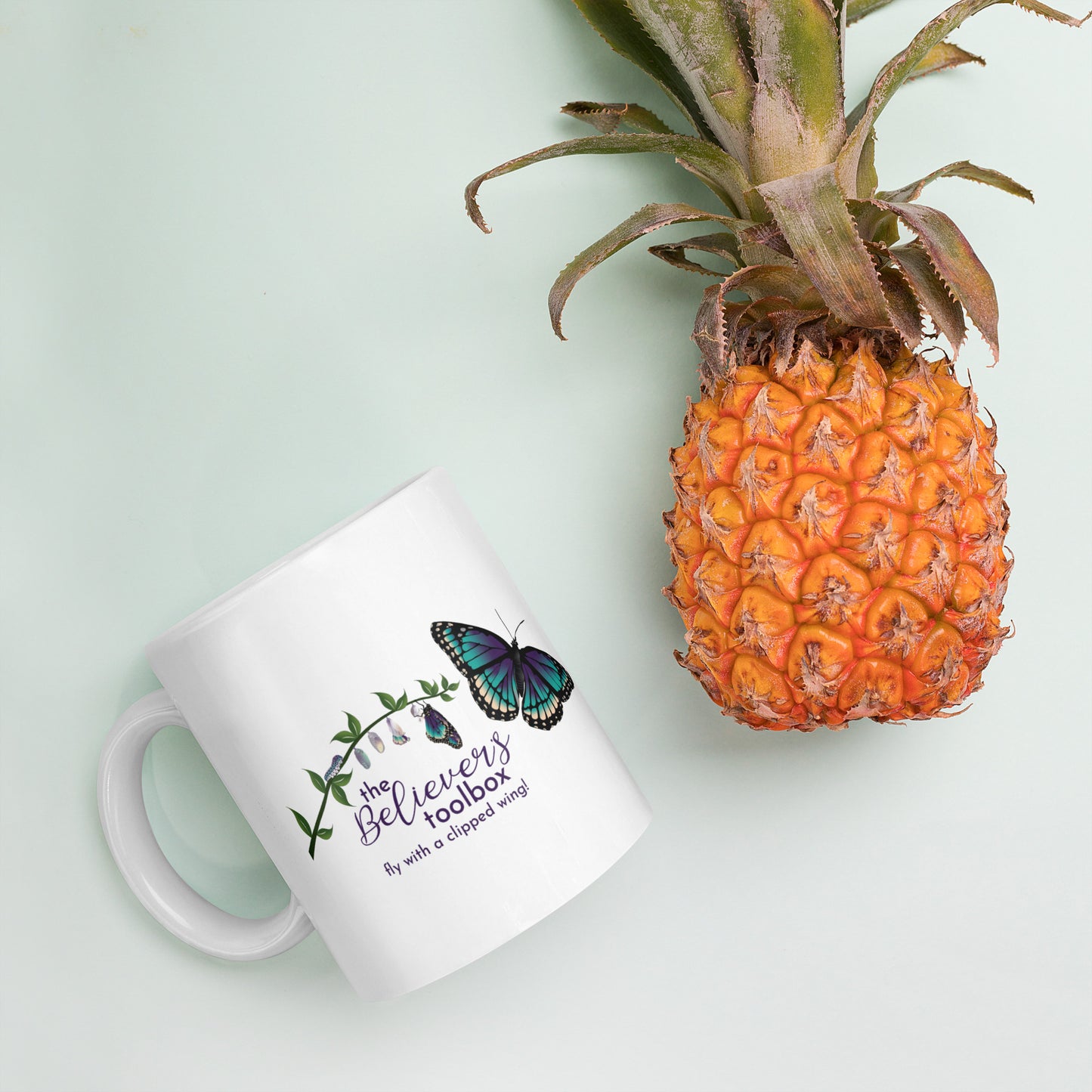 White glossy mug